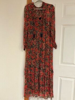 Anthropologie floral maxi dress tiered